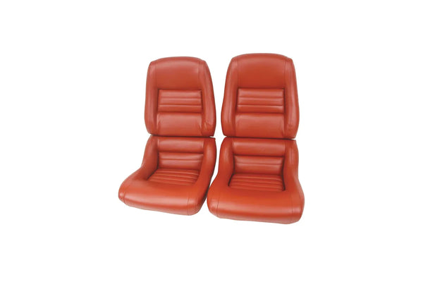 1981 Corvette Reproduction Leather/Vinyl Mounted Seat Covers- 2  Inch Bolsters