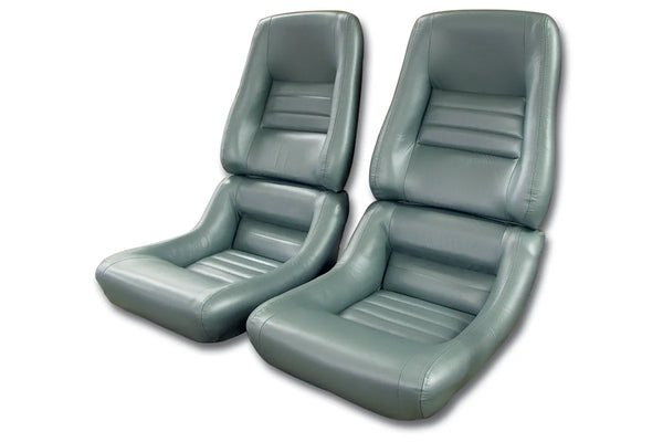 1982 Corvette Mounted Reproduction Leather/Vinyl Seat Covers- 4  Inch Bolsters